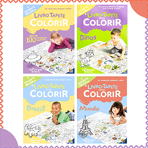 Livro Tapete Para Colorir Kit 2 ou 4 Livros Infantil Pintar
