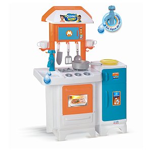 Cozinha Infantil Completa – Com Fogão e Geladeira Embutidos !
