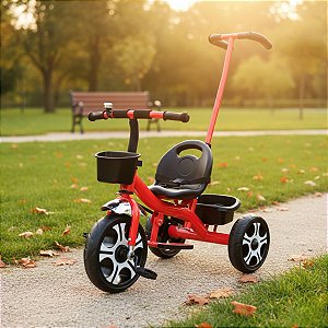Triciclo Infantil com Haste Cestinhos e Campainha