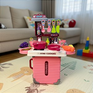 Cozinha Infantil Bancada 3 em 1 Maleta