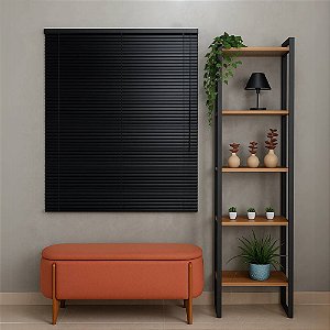 Persiana PVC Trilho Metálico 160larg x 140alt Preta