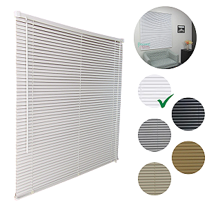 Persiana Horizontal PVC 25mm BLOCK 100larg x 220alt Branca