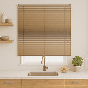 Persiana Horizontal PVC 25mm BLOCK 140larg x 160alt Café