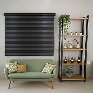 Persiana Zebra Smart 38mm Motorizável 220larg x260alt Preta