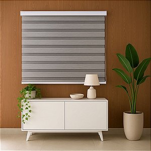 Persiana Zebra Prime 160larg x 160alt Mescla Cinza