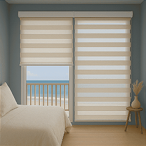 Persiana Double Vision Sunny 200larg x 220alt Linho c/ bandô