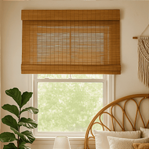 Persiana Pronta Rolô Bambu 80larg x 230alt  Natural