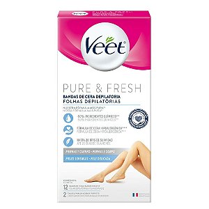 FOLHAS VEET PURE & FRESH CORPO C/12 PELE DELICADA