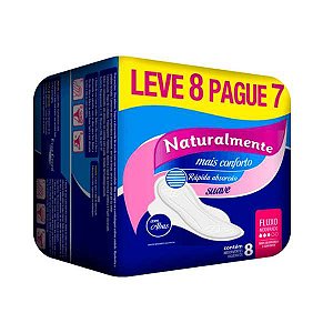 8 Absorventes Com Aba Naturalmente Leve + Por -