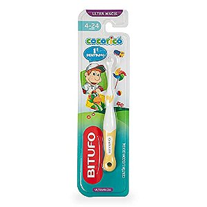 Escova De Dente Infantil Bitufo Cocoricó Ultra Macia 4 a 24 Meses