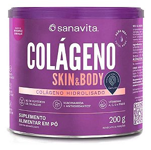 Colágeno Skin Sanavita Morango Com Açaí 200g