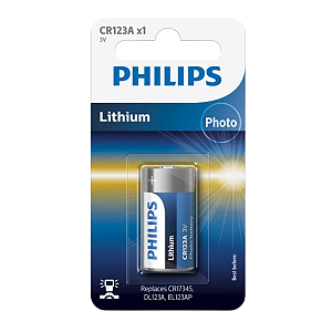Pilha Bateria CR123A philips Cilíndrica bateria De 3v redonda DL123A EL123AP Foto