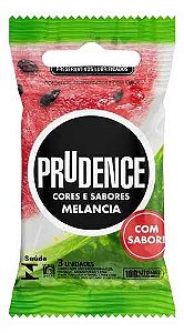 3 Preservativo Sabor Melancia Masculino Lubrificado Prudence