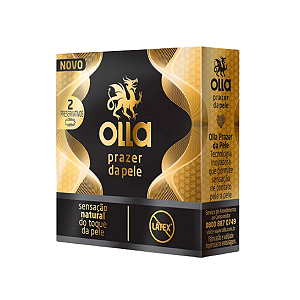 Preservativo Camisinha Olla Lubrificado Prazer da Pele Com 2 Unidades