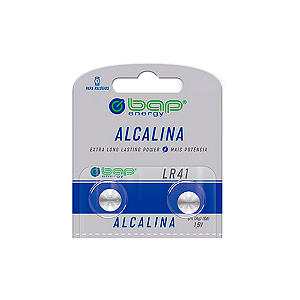 Bateria Botão LR41 Alcalina 1,55v Cartela Com 2 Unidades Bap Energy