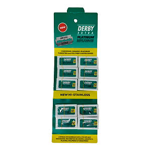 Lâminas de Barbear Derby Verde Extra Platinum 50 Unidades