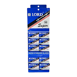 Lâminas De Barbear New Lord Azul 50 Un Navalha Para Barbearias