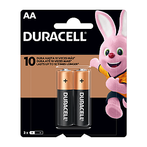 Pilhas Alcalinas Duracell AA Pequena 2 Unidades 1,5v