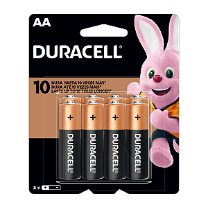 Pilhas Alcalinas Duracell AA Pequena 8 Unidades 1,5v