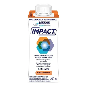 Impact Pêssego 200ML Nestlé Nutrição Enteral e Oral Hiperproteica