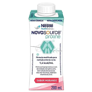 Novasource Proline Morango 200ML Nestlé Nutrição Enteral e Oral Hiperproteica