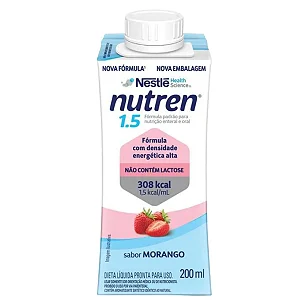 Nutren 1.5 Morango 200ML Nestlé Nutrição Enteral e Oral Hipercalórica