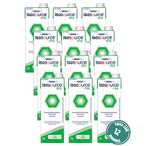 Isosource MIX 1L Nestlé Nutrição Enteral Normocalórica - Kit 12 Unidades