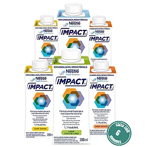 Impact 200ML Nestlé Nutrição Enteral e Oral Hiperproteica - Kit 6 Unidades