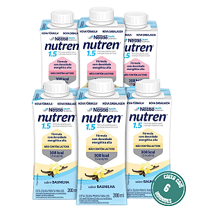 Nutren 1.5 200ML Nestlé Nutrição Enteral e Oral Hipercalórica - Kit 6 Unidades