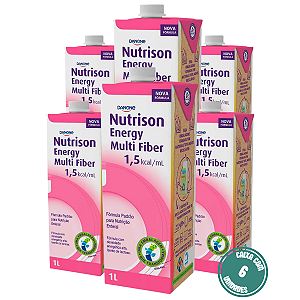 Nutrison Energy 1.5 Multi Fiber 1L Danone Nutrição Enteral Hipercalórica - Kit 6 Litros