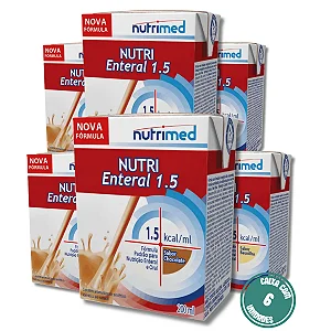 Nutri Enteral 1.5 200ML Nutrimed Nutrição Enteral e Oral Hipercalórica - Kit 6 Unidades