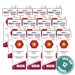 Isosource Soya 1.5 1L Nestlé Dieta Enteral Hipercalórica 1,5 kcal/ml - Kit 12 Litros