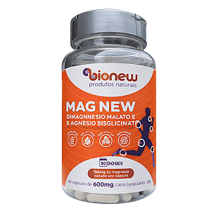 MAGNÉSIO DIMAGNÉSIO MALATO + MAGNÉSIO BISGLICINATO MAG NEW 60 CAP