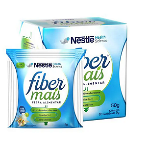 Fiber Mais Display com 10 Sachês de 5g Nestlé Suplemento de Fibras 100% Solúveis