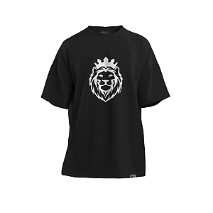 Camiseta Oversized Lion Menalmei Preta