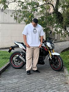 Camiseta Oversized Lion Menalmei Branca