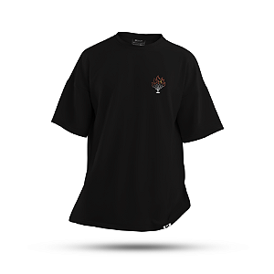 Camiseta Oversized Burning Bush Menalmei Preta