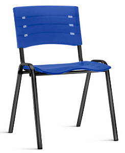 CADEIRA FIXA NEW ISO EMPILHÁVEL ESTRUTURA PRETA