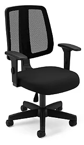 CADEIRA GIR. FLIP LIGTH, ASSENTO VNL PRETO, BRAÇOS NEW PP, TELA NEWNET