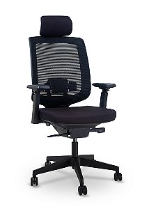 POLTRONA C3, AC, SYNCRON, BRAÇOS 4D, ARANHA NYLON, ROD. 65MM