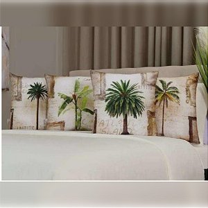 Kit 4 Almofadas Cheias Decorativas Veludo 45x45 Tropical