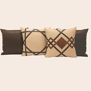 Kit 4 Almofadas Cheias Decorativas em Linho 45x45  Design Geométrico Moderno Qualidade premium
