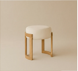 Puff Royal Decorativo em Linho Para Sala Quarto Escritório Design Moderno
