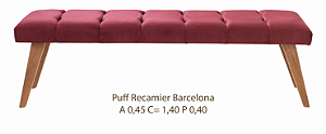 Puff Recamier Barcelona 140cm Peseira de Cama Suede Marsala – Decora Casa