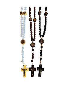 Terço São Bento com Medalhas no Pai Nosso