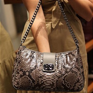 Bolsa Ombro Python Natural
