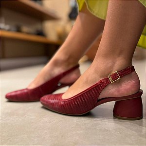 Sapato Lezard Bordo