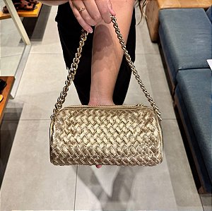 Bolsa Tresse Cilindrica Ouro