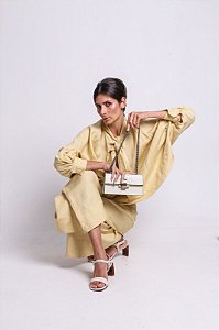 Bolsa Python Alça Corrente Off White