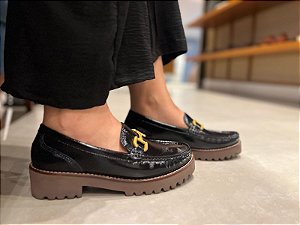 Sapato Mocassim Tratorado Preto